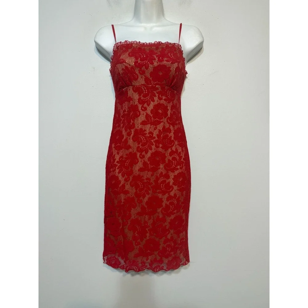 Vtg Frederick's Of Hollywood Old Hollywood Glam Lace Slip Dress Size XL Coquette